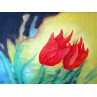 Tulpen im Wind, 80 x 60 cm, Öl auf Leinwand