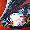 Fischportrait, 60 x 60 cm, Acryl auf Leinwand
